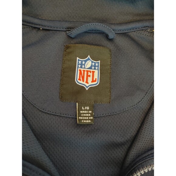 Patriots Warm Up Jacket NFL Chest Logo Plain Back L - Picture 2 of 5